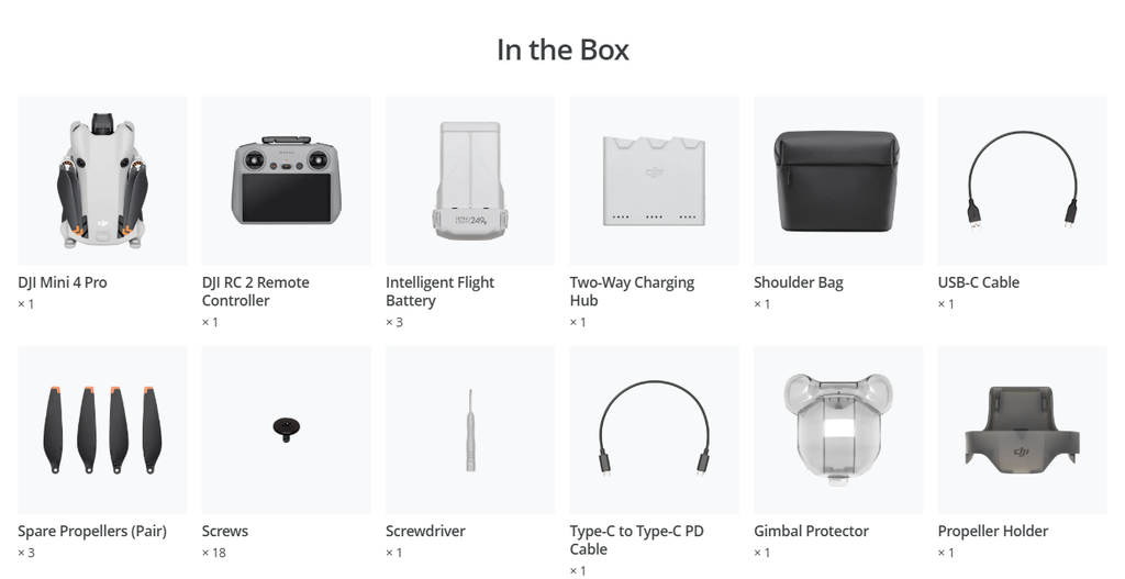 DJI Mini 4 Pro Fly More Combo (DJI RC2) | Lightweight 4K Camera Drone with Long Battery Life