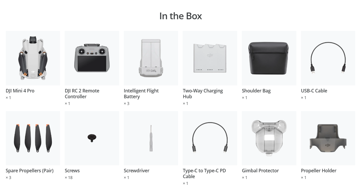 DJI Mini 4 Pro Fly More Combo (DJI RC2) | Lightweight 4K Camera Drone with Long Battery Life