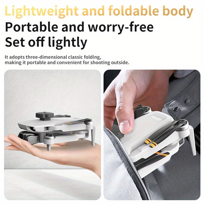 L106 8K GPS Drone Foldable Brushless Quadcopter with 4.5" Remote and 2 Batteries