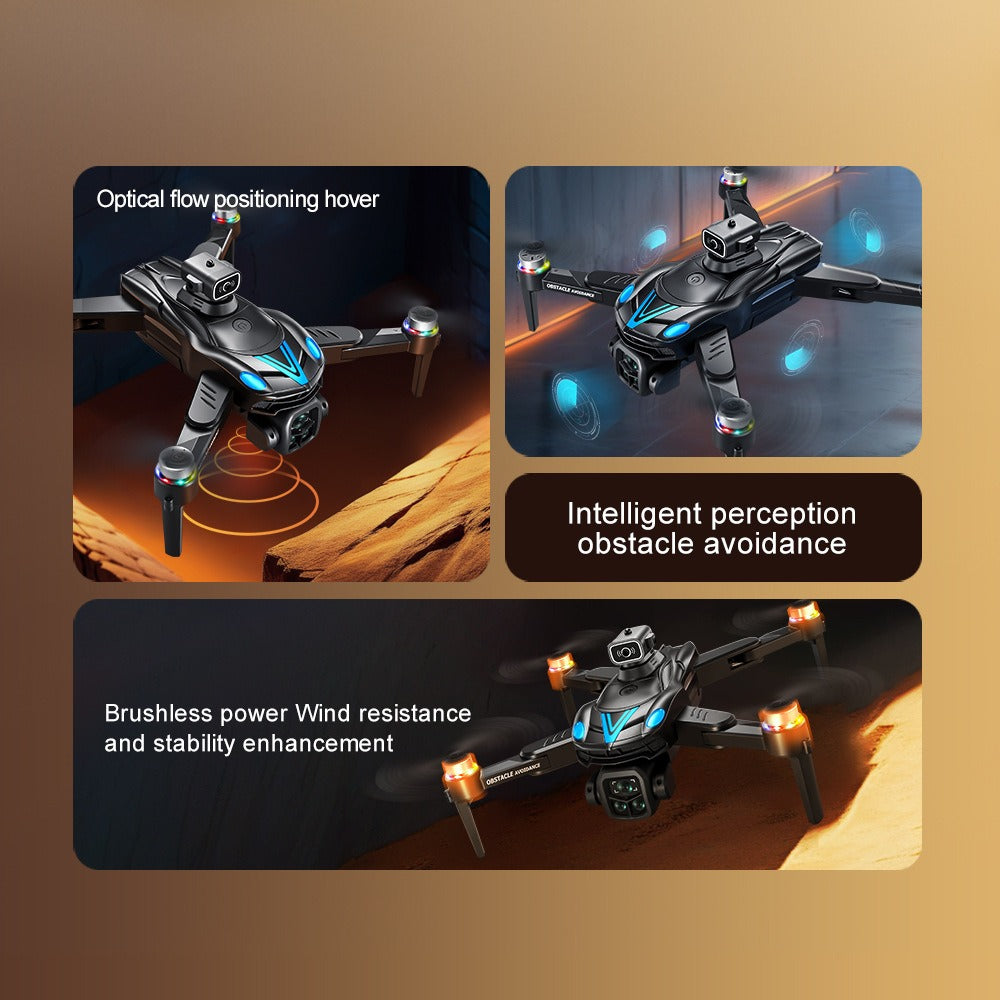 Dual Camera Brushless Drone 50X Zoom Optical Flow Foldable RC Quadcopter