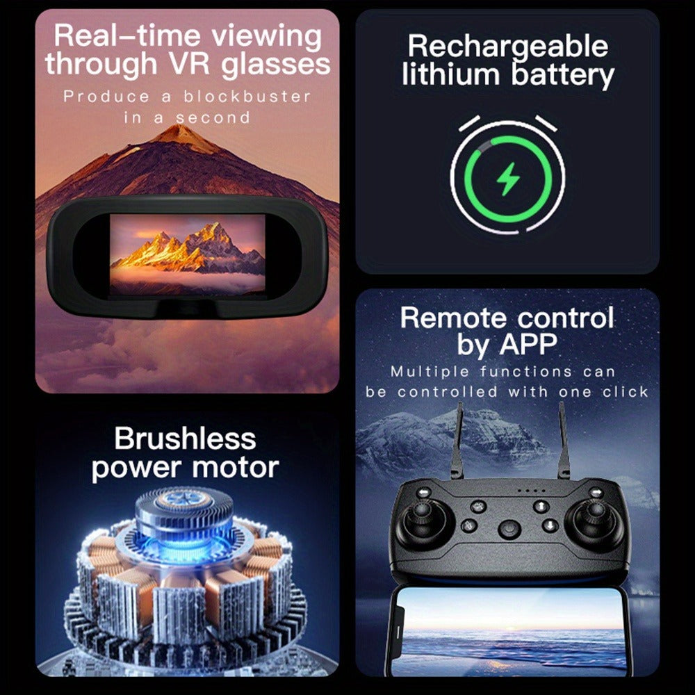 H21  Foldable VR Drone Dual Battery Brushless Motor 360 Flip Quadcopter for Adults