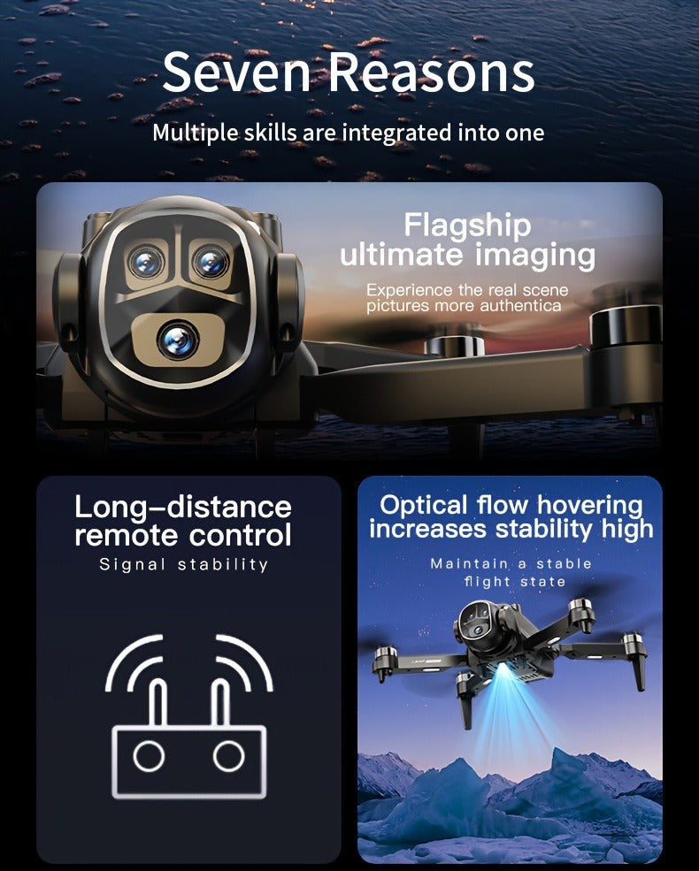 H21  Foldable VR Drone Dual Battery Brushless Motor 360 Flip Quadcopter for Adults