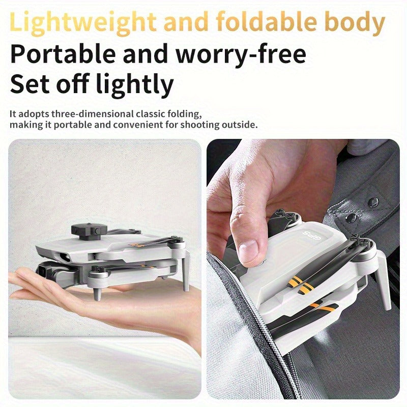 L106 8K GPS Drone Foldable Brushless Quadcopter with 4.5" Remote and 2 Batteries