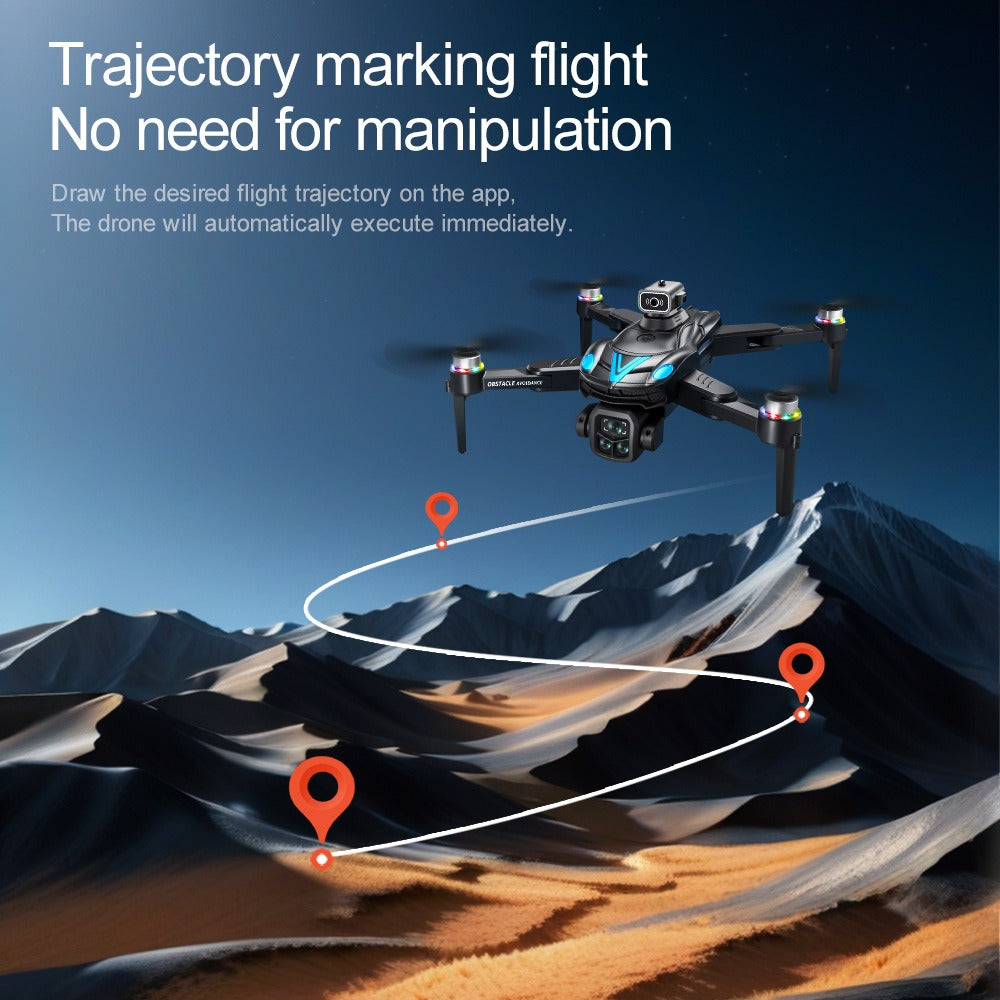Dual Camera Brushless Drone 50X Zoom Optical Flow Foldable RC Quadcopter