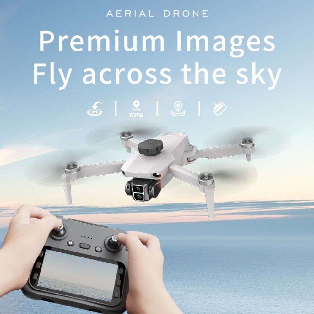 L106 8K GPS Drone Foldable Brushless Quadcopter with 4.5" Remote and 2 Batteries
