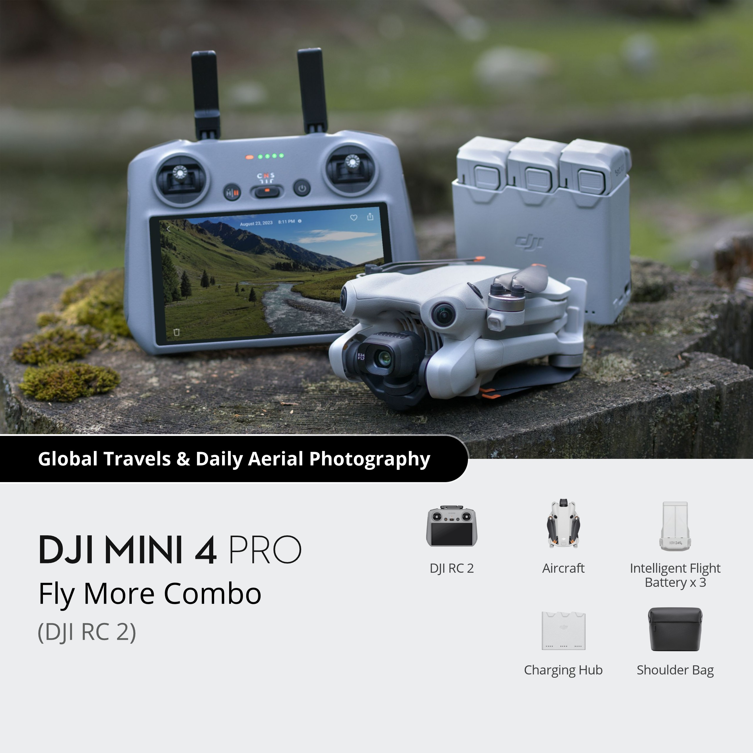 DJI Mini 4 Pro Fly More Combo (DJI RC2) | Lightweight 4K Camera Drone with Long Battery Life