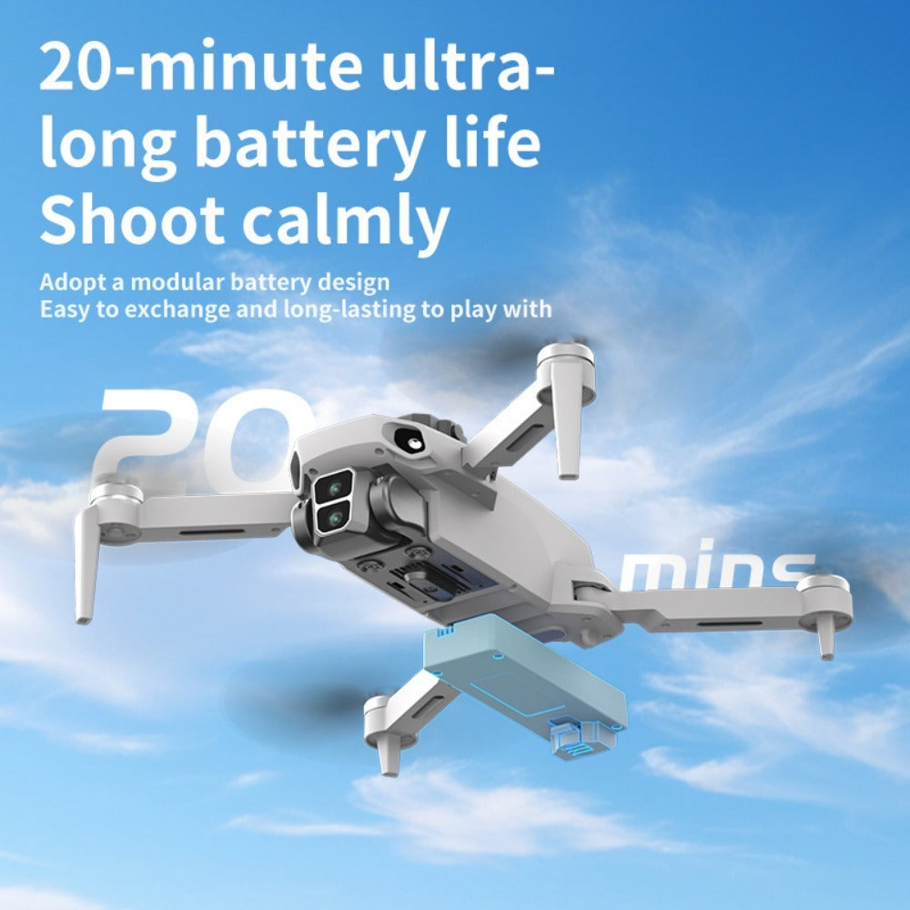 L106 8K GPS Drone Foldable Brushless Quadcopter with 4.5" Remote and 2 Batteries