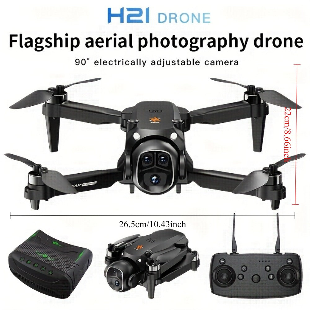H21  Foldable VR Drone Dual Battery Brushless Motor 360 Flip Quadcopter for Adults