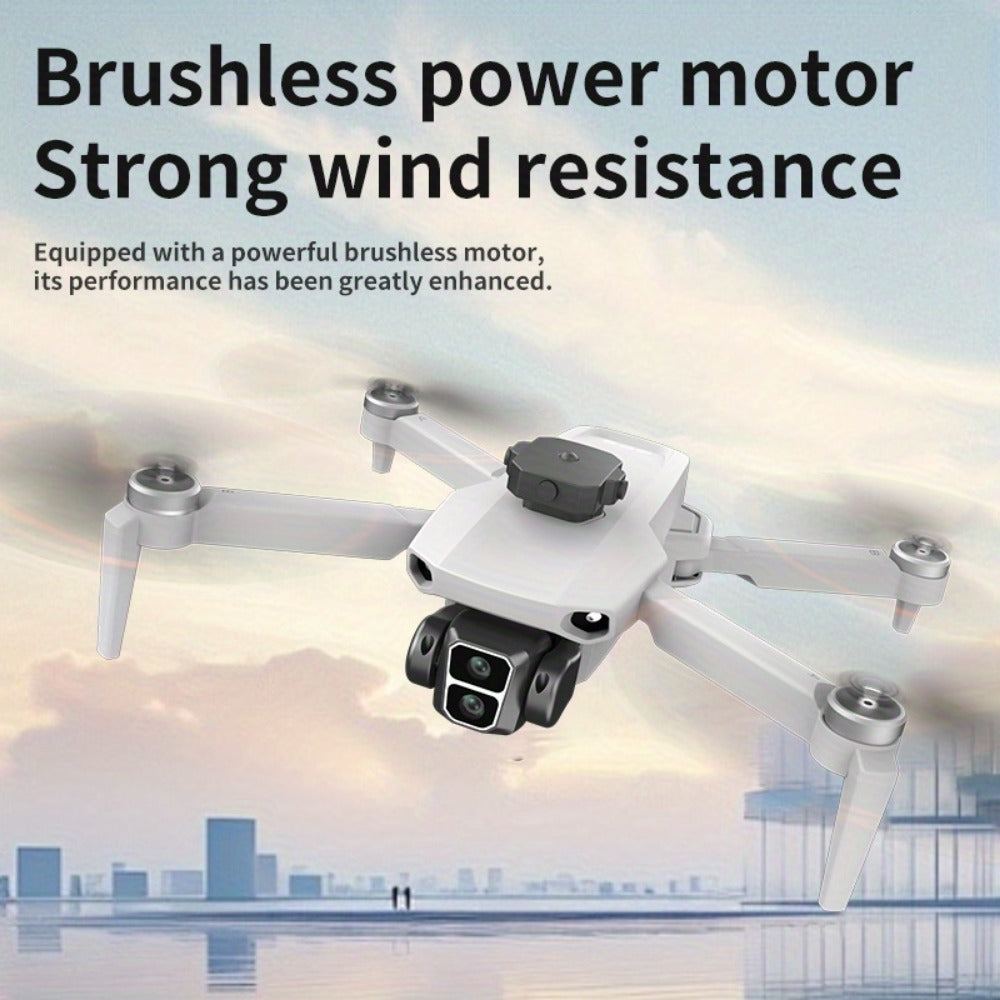 L106 8K GPS Drone Foldable Brushless Quadcopter with 4.5" Remote and 2 Batteries