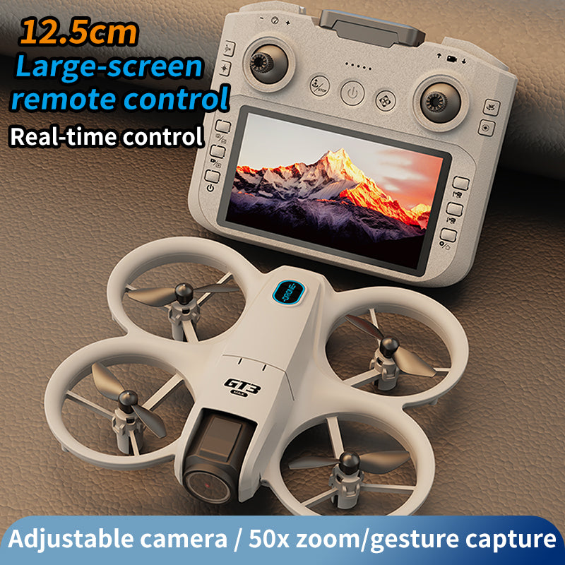 GT3 4K Camera Drone with 4.3 Inch Screen Remote, Foldable Quadcopter Gift