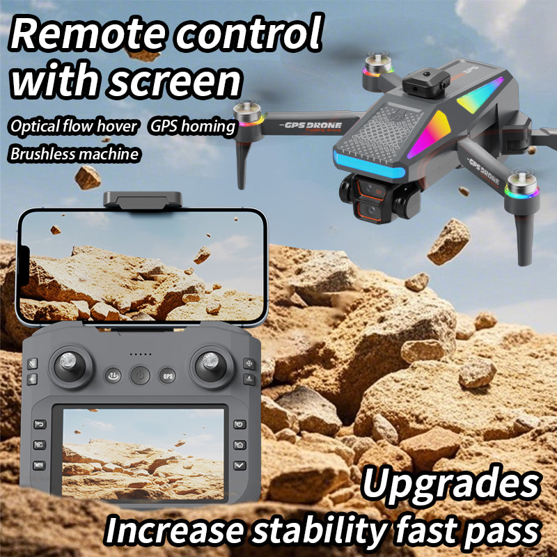S5 8K GPS Drone 4-5" Screen Controller Brushless Motor Dual Battery FPV Quadcopter