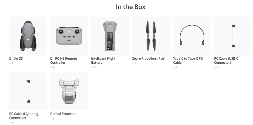 DJI Air 3S (DJI RC-N3) | Dual 48MP Camera Drone with 4K/60fps, 46-Min Flight Time