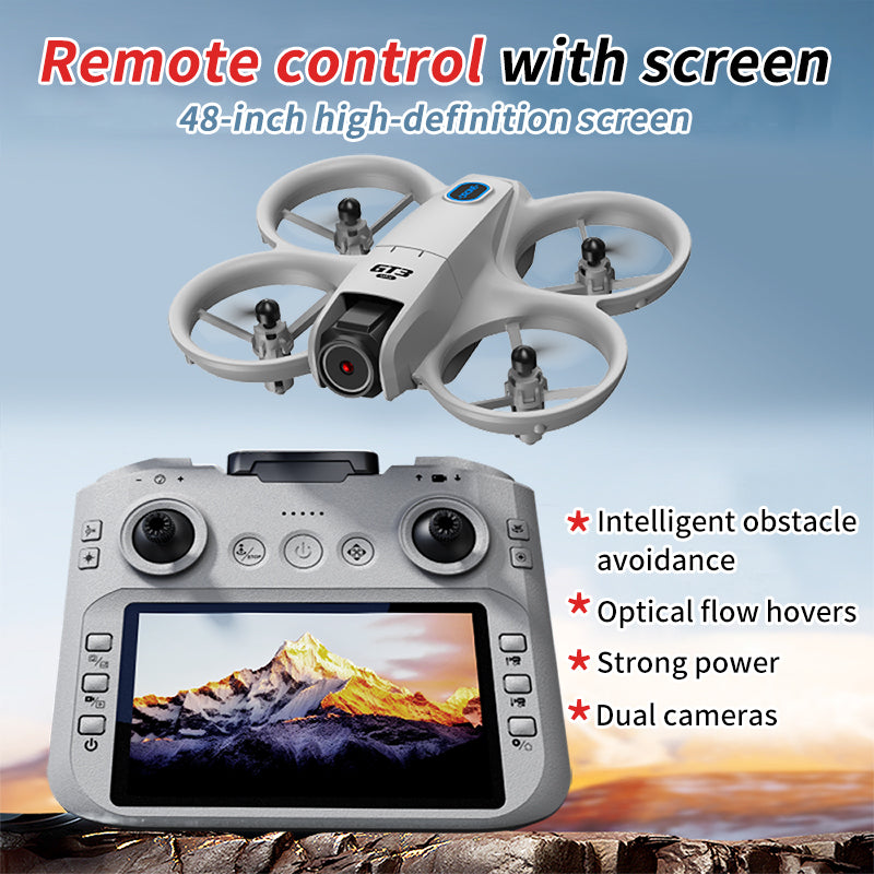 GT3 4K Camera Drone with 4.3 Inch Screen Remote, Foldable Quadcopter Gift