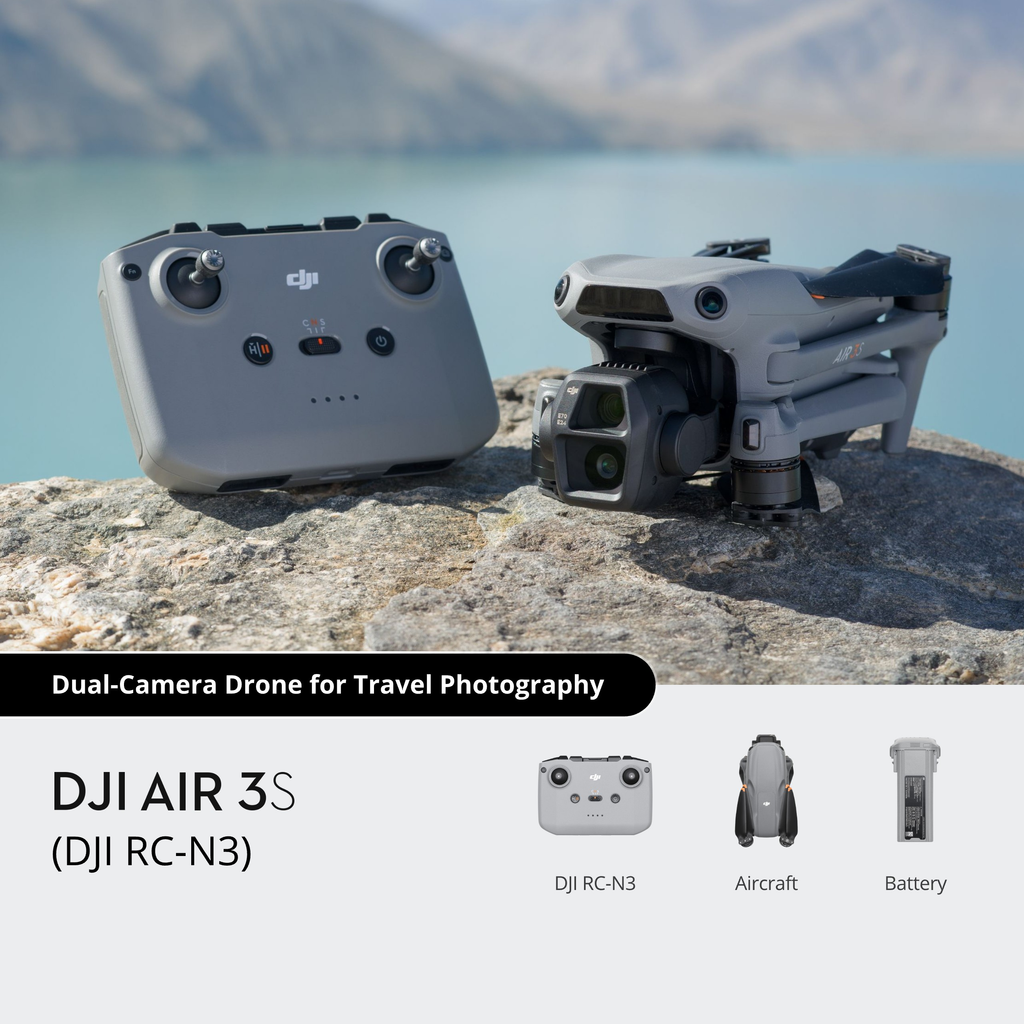 DJI Air 3S (DJI RC-N3) | Dual 48MP Camera Drone with 4K/60fps, 46-Min Flight Time