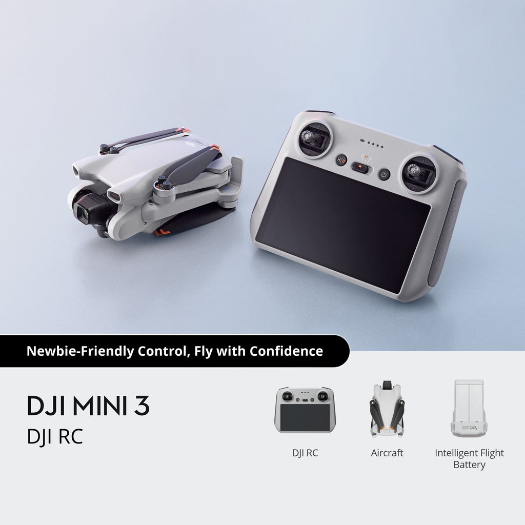 DJI Mini 3 with DJI RC Smart Controller | 4K Camera Drone for Travel & Beginners