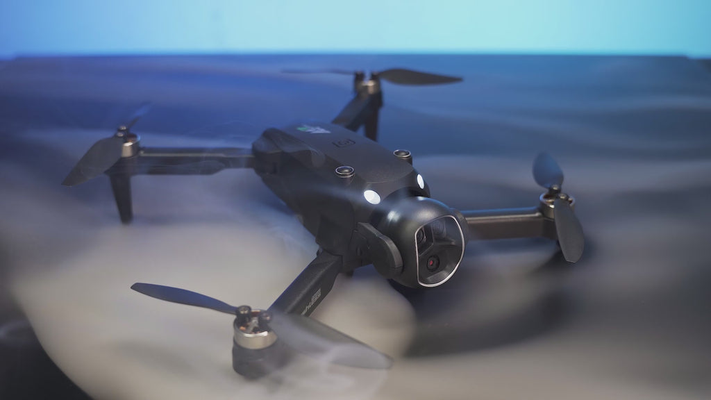 Dual Camera Drone with 4.3" Screen Remote, Brushless Motor, 2 Batteries
