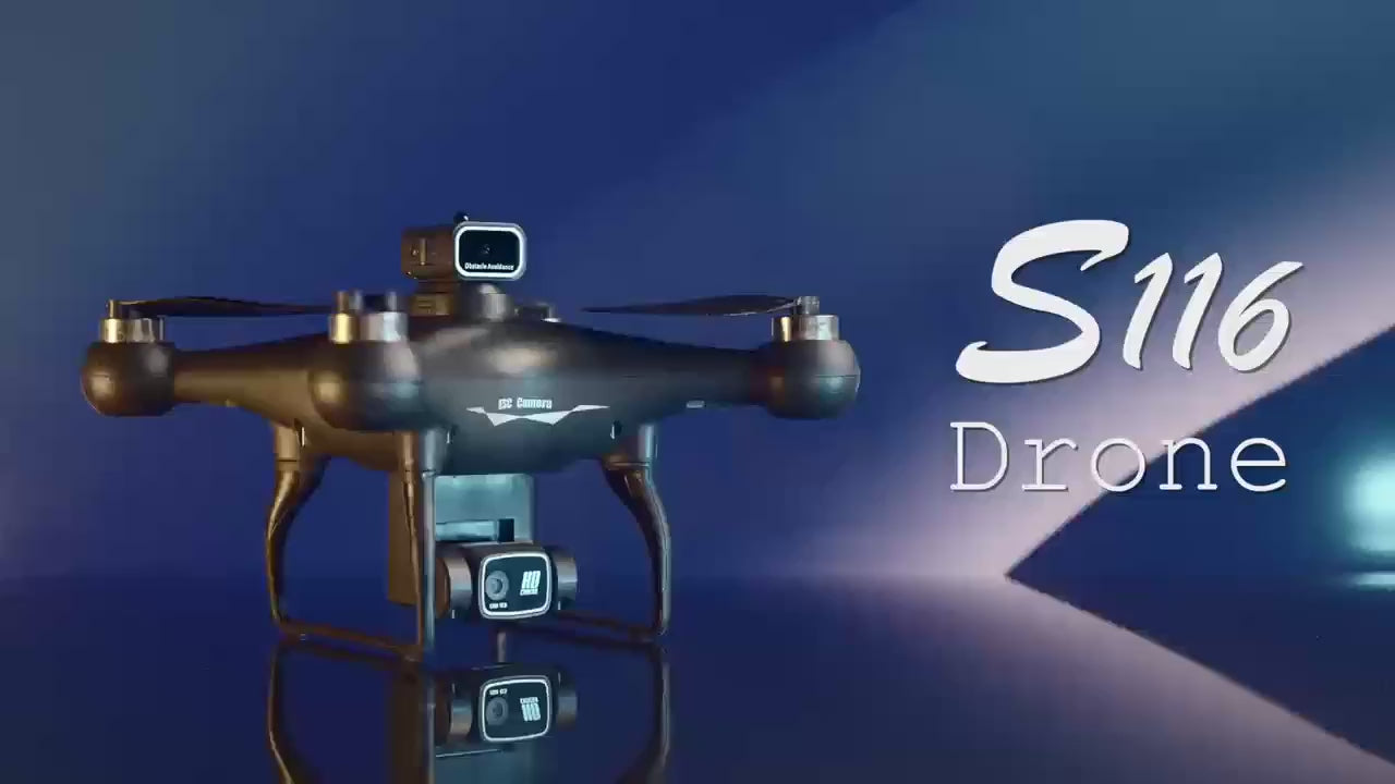 S112 8K Dual Camera FPV Drone 4.3" Screen 50X Zoom Brushless Motor Obstacle Avoidance